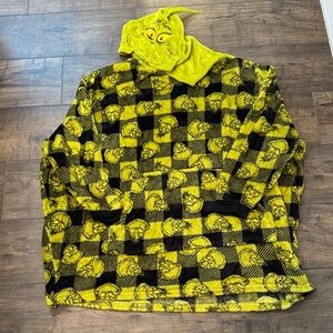 Green and Black Grinch Hooded Blanket
